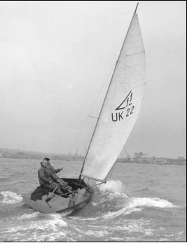 Uffa Fox Sailing an early Flying Fifteen Uffa Fox Sailing an early Flying Fifteen